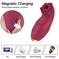 Rose Vibrator Portable Clitoral Sucking,G-Spot Rose Vibrator 10 Modes Spot Stimulation Waterproof