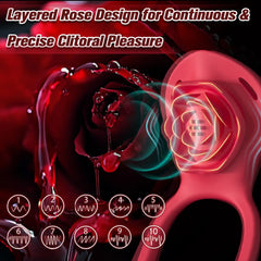 Layered Rose Design for Continuous & Precise Clitoral Pleasure