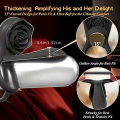 Rose-Shaped Clitoral Stimulator, 9 Intense Vibrations, G-Spot and Clitoris Stimulation for Enhanced Pleasure - Adult Sex Toys for Couples