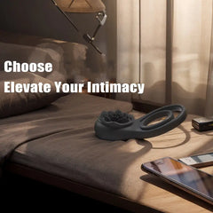 Rose Vibrating Cock Ring with Clitoral Stimulator, Penis Sleeve for G Spot Clitoris Penis Stimulation, 9 Vibrations