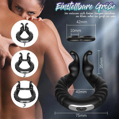 Hare Buddy-Separable Rabbit Rocker 10 Vibrating Dual Cock Ring for Couple Play