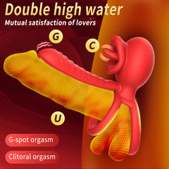 Cock Ring Penis Ring Vibrator Two Point Earthquake 9 vibrating tongue licking penis Longer Harder Stronger Erection