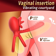 Cock Ring Penis Ring Vibrator Two Point Earthquake 9 vibrating tongue licking penis Longer Harder Stronger Erection