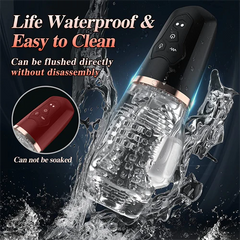 Automatic Sucking Male Vibration Mastubator Cup Transparent Silicone Soft Pussy Oral Blowjob Equipment Men Adult Supplies