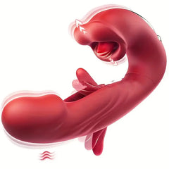 3-in-1 Thrusting Vibrator Sex Toys: 7 Slaps, 7 Vibrations, 5 Tongue Licks and Sucks, G-spot Stimulation with Nipple and Anal Stimulation Functions