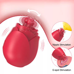 Rose Sucking Thrusting G-spot Vibrator Dildo Clit Massager Sex Toys for Women