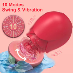 Rose Sucking Thrusting G-spot Vibrator Dildo Clit Massager Sex Toys for Women