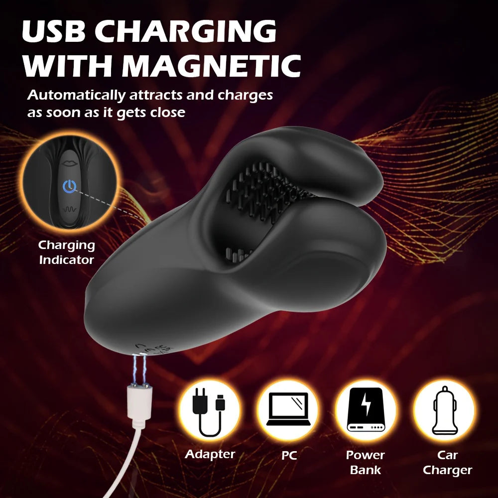 Men's Trainer Penis Massager Biting Male Masturbator Vibrating Glans V Men's Trainer Penis Massager Biting Male Masturbator Vibrating Glans V