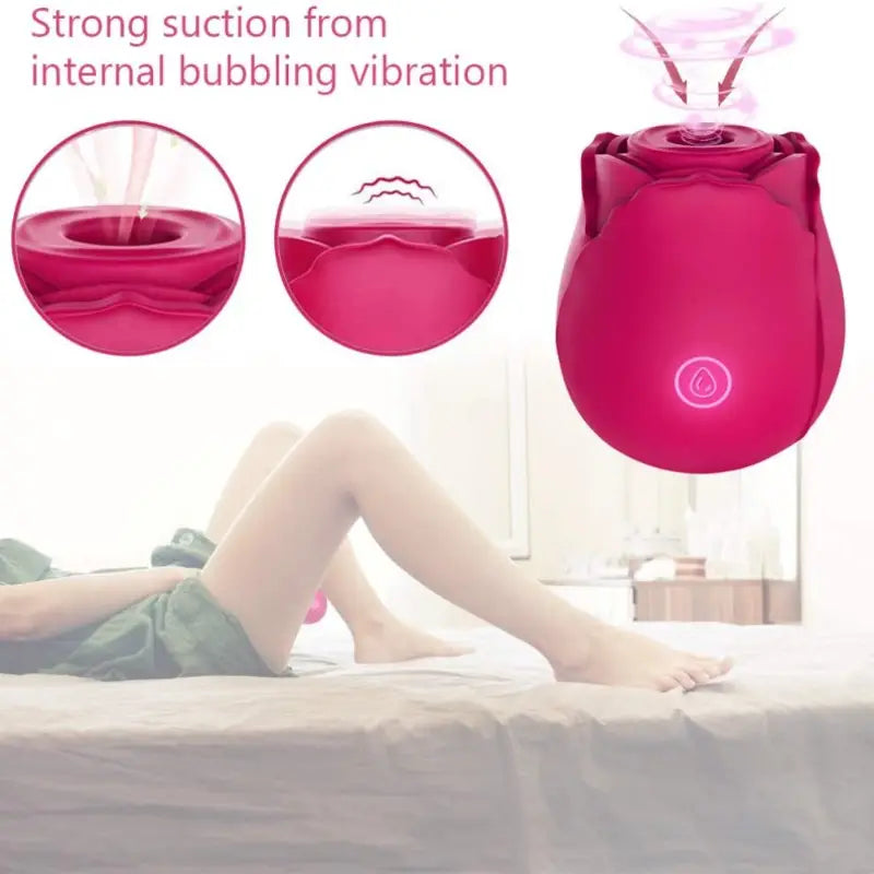 Red rose toy- Adult Toys With 10 Sucking & Vibrating Modes For Women Clitoral Nipple