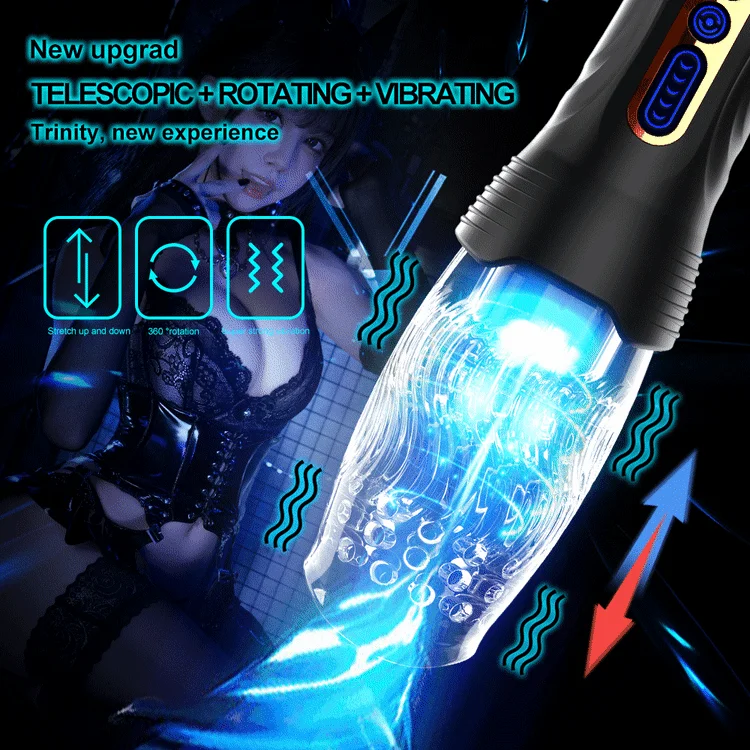 3.0 Version Rotating Vibrating Telescopic Thrusting Masturbation Cup