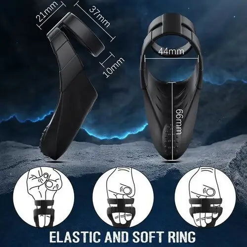 Vibrating Rechargeable Silicone Penis Ring Male Masturbator