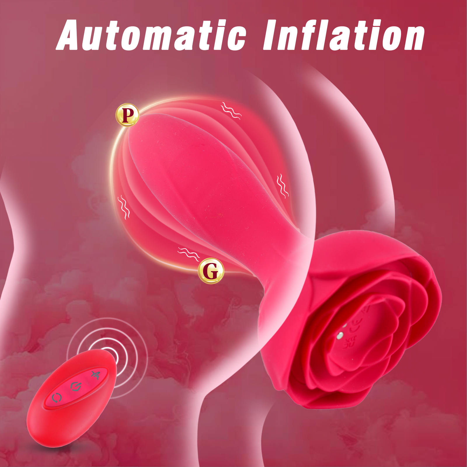 Rose Butt Plug & Inflatable Buttplug & Vibrating Butt Plug Rose Butt Plug & Inflatable Buttplug & Vibrating Butt Plug