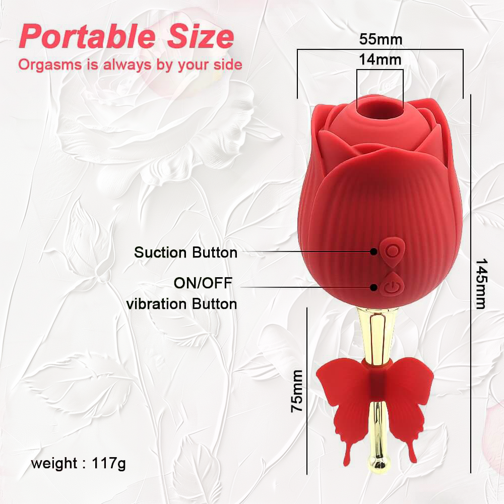 Butterfly Rose Sex Toy with High-frequency Vibrating & Sucking for Cli Butterfly Rose Sex Toy with High-frequency Vibrating & Sucking for Cli