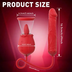 RoseToy for Womens - Tongue Licking & 3 Thrusting Vibrator