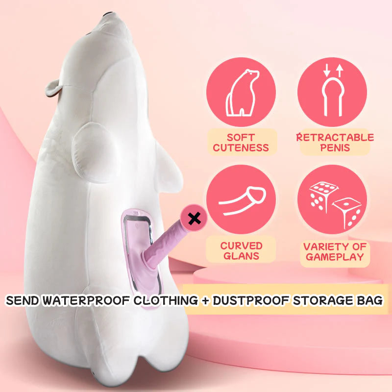 Female Discreet Polar Bear Pillow Remote Control Sex Machine