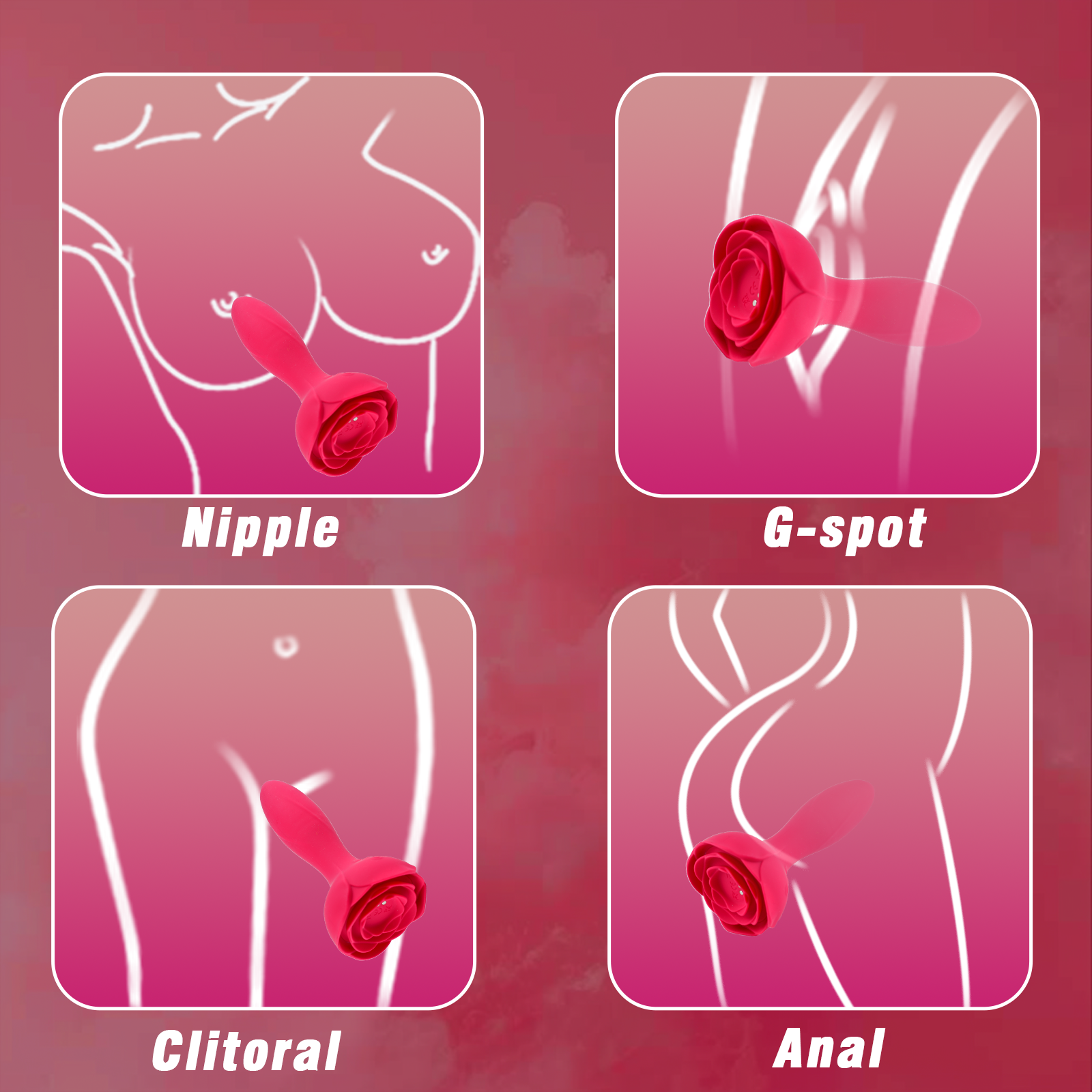 Rose Butt Plug & Inflatable Buttplug & Vibrating Butt Plug Rose Butt Plug & Inflatable Buttplug & Vibrating Butt Plug