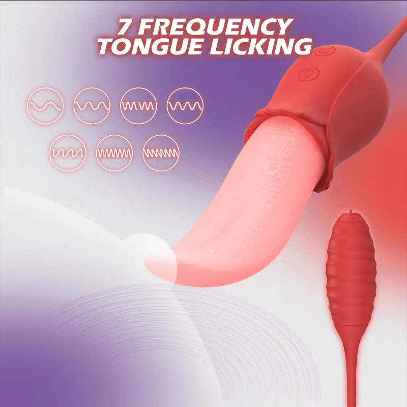 3IN1 Rose Sex Toy Realistic Tongue 7 Speed Licking 10 Vibrating Female 3IN1 Rose Sex Toy Realistic Tongue 7 Speed Licking 10 Vibrating Female