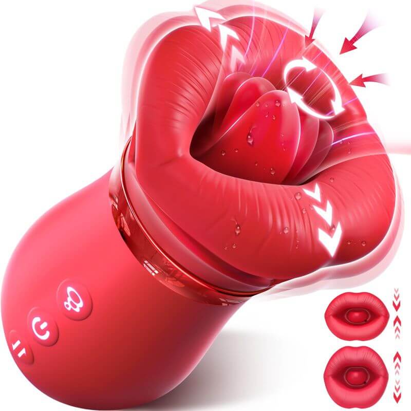 Rose Sex Toy  - 5IN1 Mouth Sucking  Anal Clit Nipple Vibrators For Couples