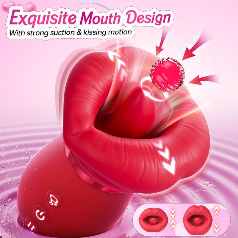 Rose Sex Toy  - 5IN1 Mouth Sucking  Anal Clit Nipple Vibrators For Couples