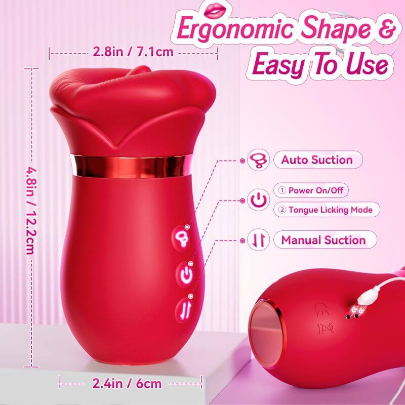 Rose Sex Toy  - 5IN1 Mouth Sucking  Anal Clit Nipple Vibrators For Couples