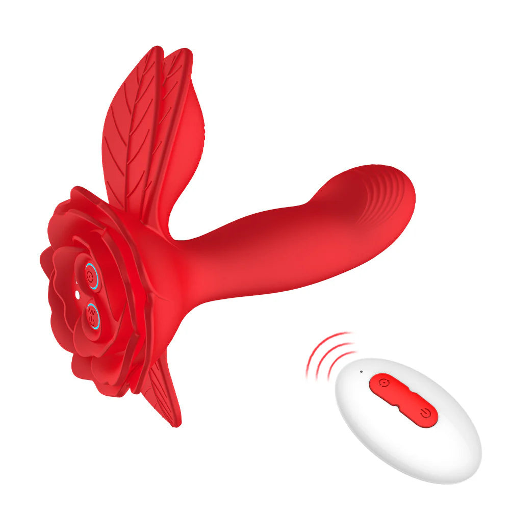 Rose Toy Wearable Panty Vibrator 4 Twist and 10 Vibration Modes with App and Remote Butterfly Vibrator