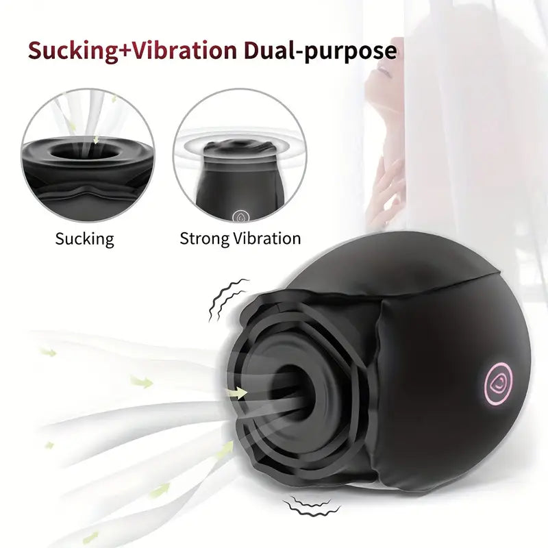 Black rose toy-Female Sex ToysWith 10 Sucking Modes, G-Spot Vibrator Adult Sex Toys