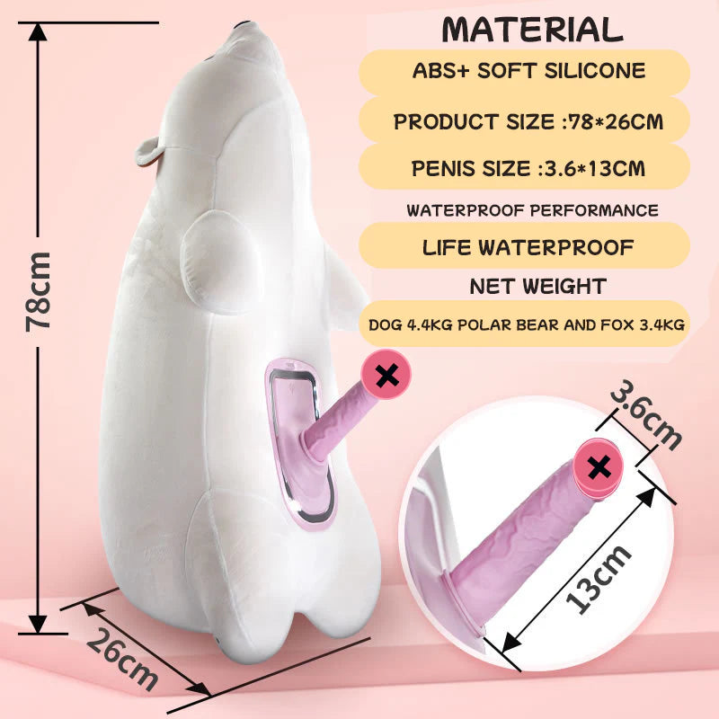 Female Discreet Polar Bear Pillow Remote Control Sex Machine