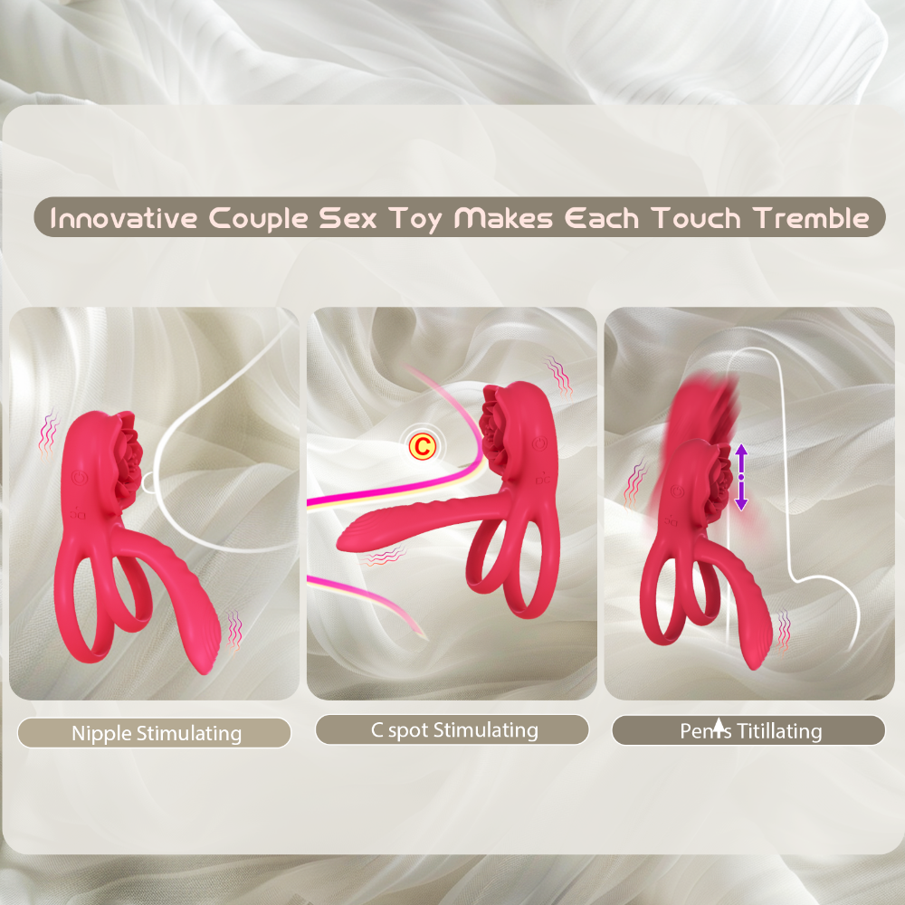 Penis Vibrator Cock Ring for Couples Vibrating Erection Sex Adult Toys Adjustable Cockring Clit Stimulator G-spot Vibrator with 10 Modes Male Pleasure