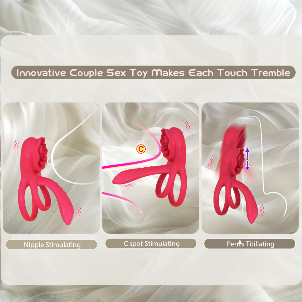 Red Penis Vibrator Cock Ring for Couples Vibrating Erection Sex Adult Red Penis Vibrator Cock Ring for Couples Vibrating Erection Sex Adult