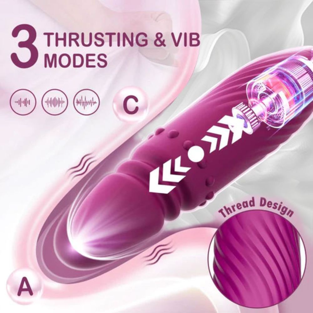 Sucking Licking Rose Toy with Thrusting Vibrating G Spot Dildo, 4 in 1 Sucking Licking Rose Toy with Thrusting Vibrating G Spot Dildo, 4 in 1