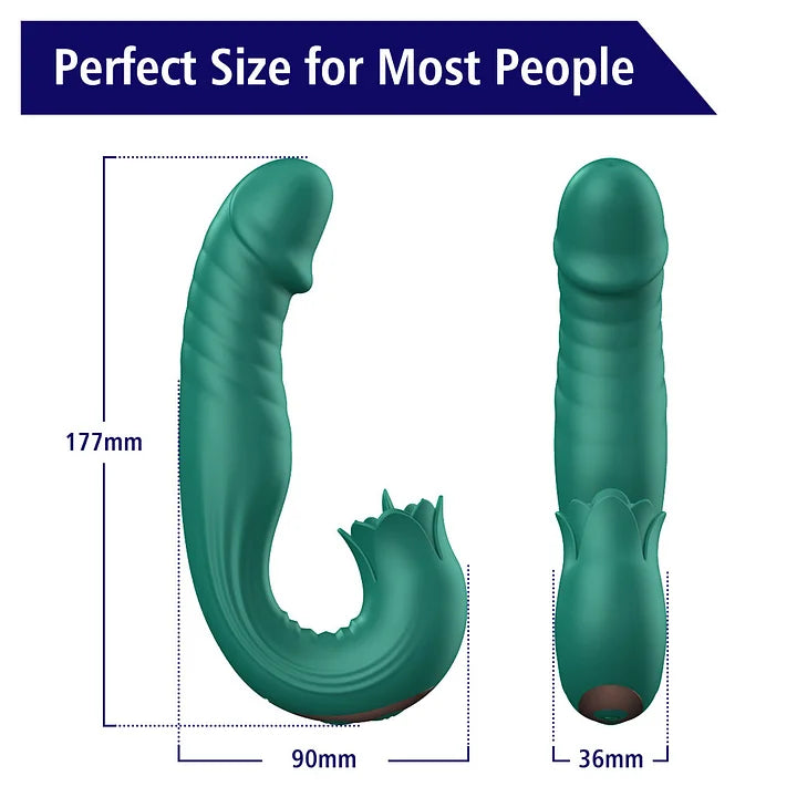 Double Ended Sex Toy for Couples, Equipped with a G-spot Vibrator with 7 Vibration and Extension Tongue Licking Modes