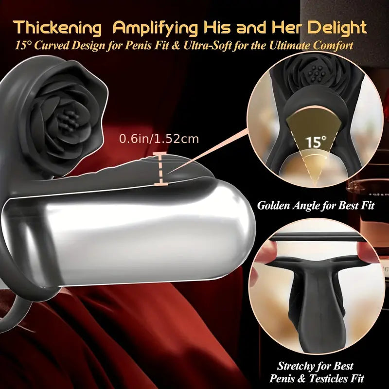 Rose-Shaped Clitoral Stimulator, 9 Intense Vibrations, G-Spot and Clit Rose-Shaped Clitoral Stimulator, 9 Intense Vibrations, G-Spot and Clit