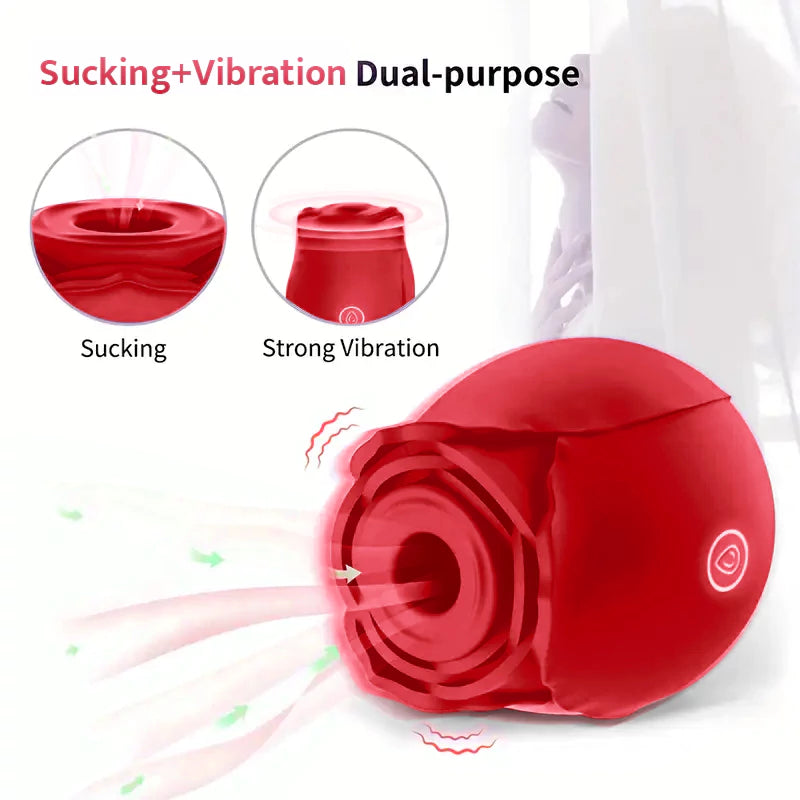 Red rose toy- Adult Toys With 10 Sucking & Vibrating Modes For Women C Red rose toy- Adult Toys With 10 Sucking & Vibrating Modes For Women C