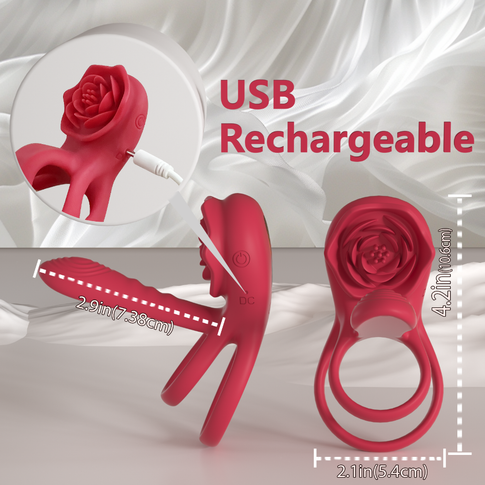 Red Penis Vibrator Cock Ring for Couples Vibrating Erection Sex Adult Red Penis Vibrator Cock Ring for Couples Vibrating Erection Sex Adult