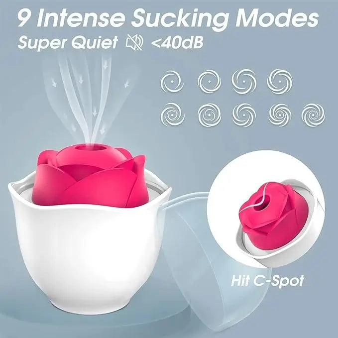 Rose Toy for Women  Sucking Vibrator Clitoral Nipple Stimulator with 9 Mode