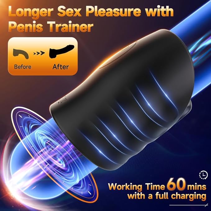 Male Masturbator Penis Training Vibrator with APP Control, Vibrating Sex Toy Strokers Glans Trainer Stimulator