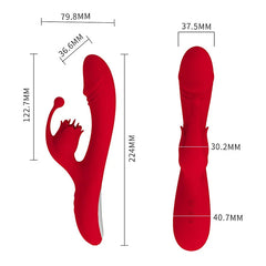 Rose Sex Toys Female G-spot Vibrator with Heat Rabbit Vibrator with 10 Vibration Pattern