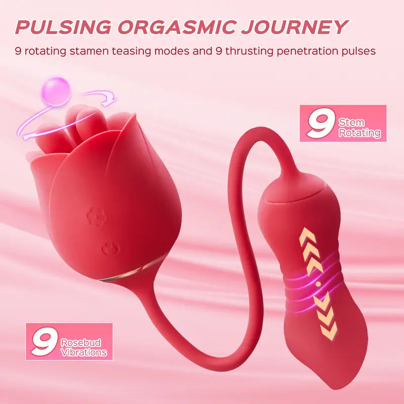 3 in1 Rose Sex Toys G spot Vibrator Sex Stimulator for Women with 9 Vi 3 in1 Rose Sex Toys G spot Vibrator Sex Stimulator for Women with 9 Vi