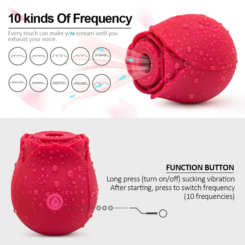 Red rose toy- Adult Toys With 10 Sucking & Vibrating Modes For Women Clitoral Nipple