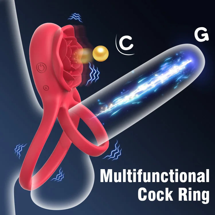 Newest Rose Virbrator: 9-Mode Vibrating Cock Ring for Couples Newest Rose Virbrator: 9-Mode Vibrating Cock Ring for Couples
