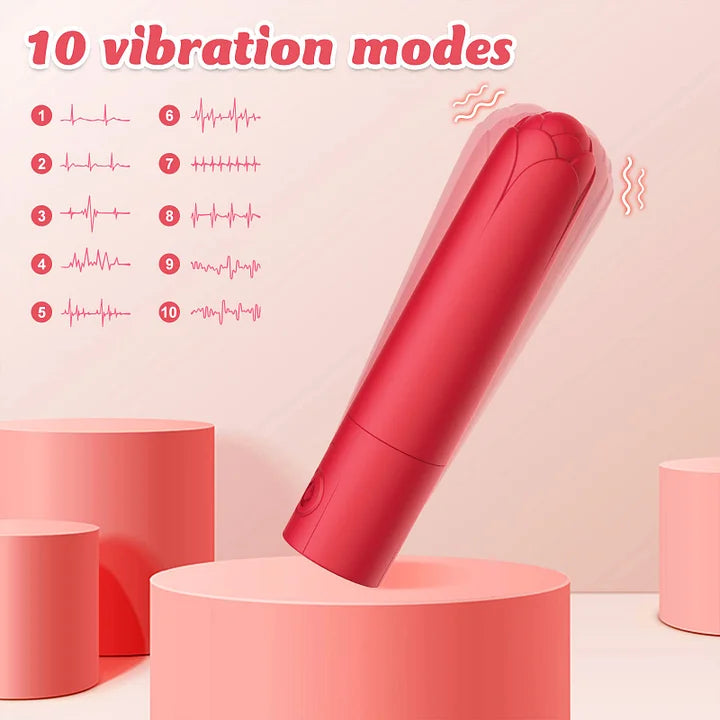 Small Bullet Vibrator for Women Waterproof Mini Clitoral Vibrator with 10 Modes