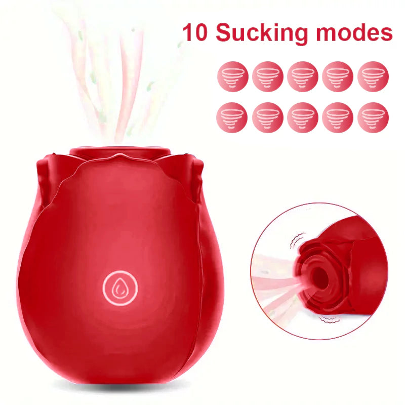 Red rose toy- Adult Toys With 10 Sucking & Vibrating Modes For Women Clitoral Nipple