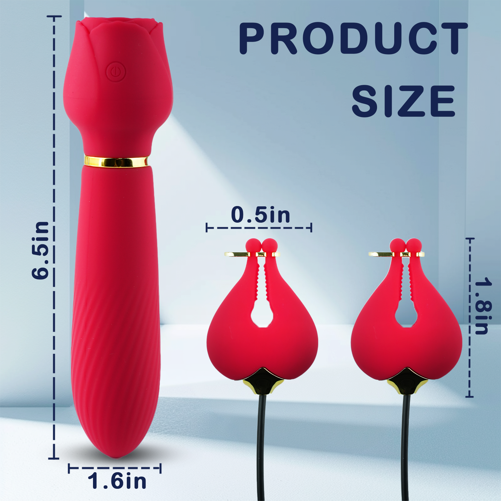 2-in-1 Vibrating Nipple Clamps G Spot Wand Vibrators for Women, Female 2-in-1 Vibrating Nipple Clamps G Spot Wand Vibrators for Women, Female