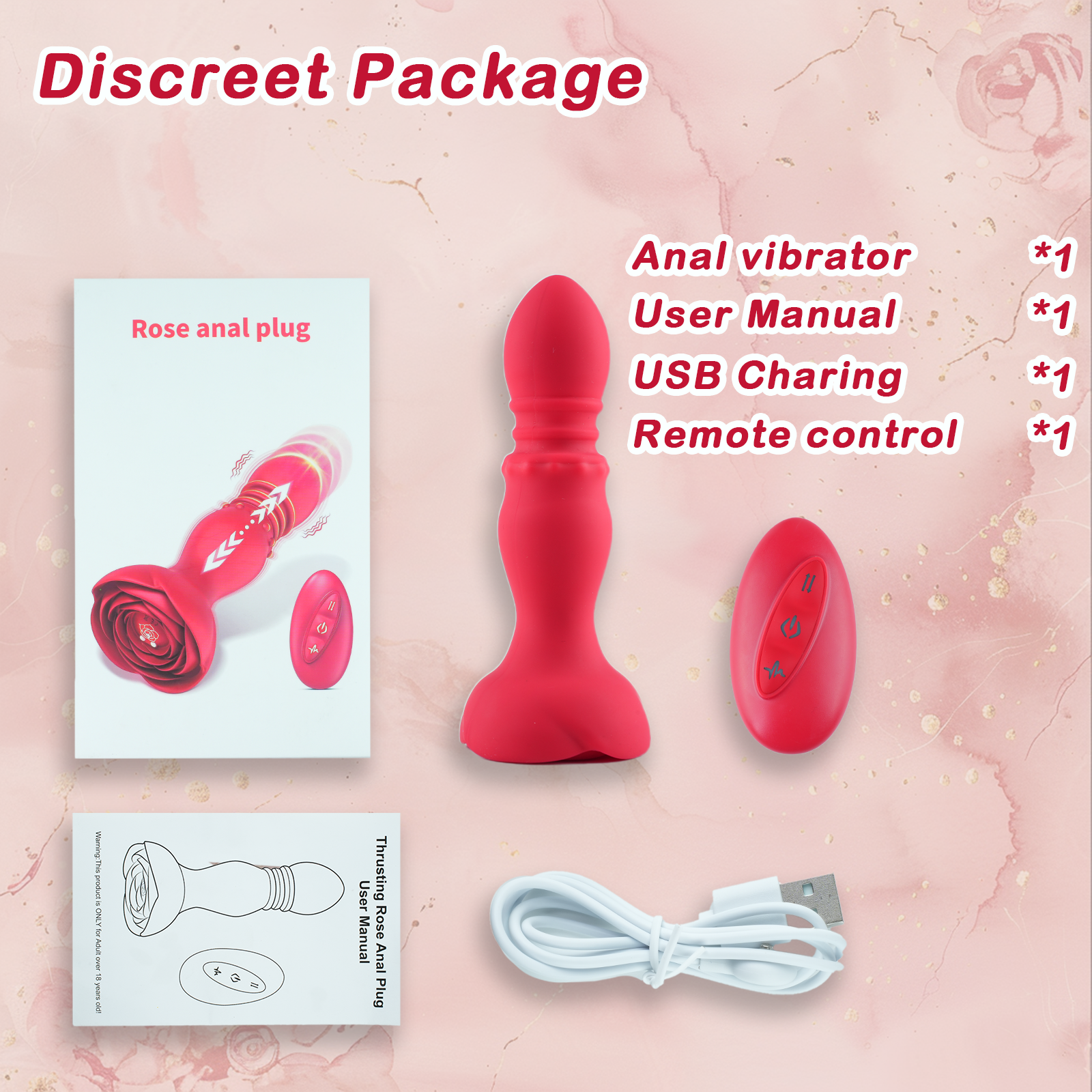 Thrusting Vibrating Anal Plug Vibrator Prostate Massager, Remote Contr Thrusting Vibrating Anal Plug Vibrator Prostate Massager, Remote Contr