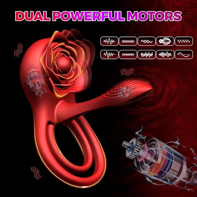 Penis Vibrator Cock Ring for Couples Vibrating Erection Sex Adult Toys Adjustable Cockring Clit Stimulator G-spot Vibrator with 10 Modes Male Pleasure