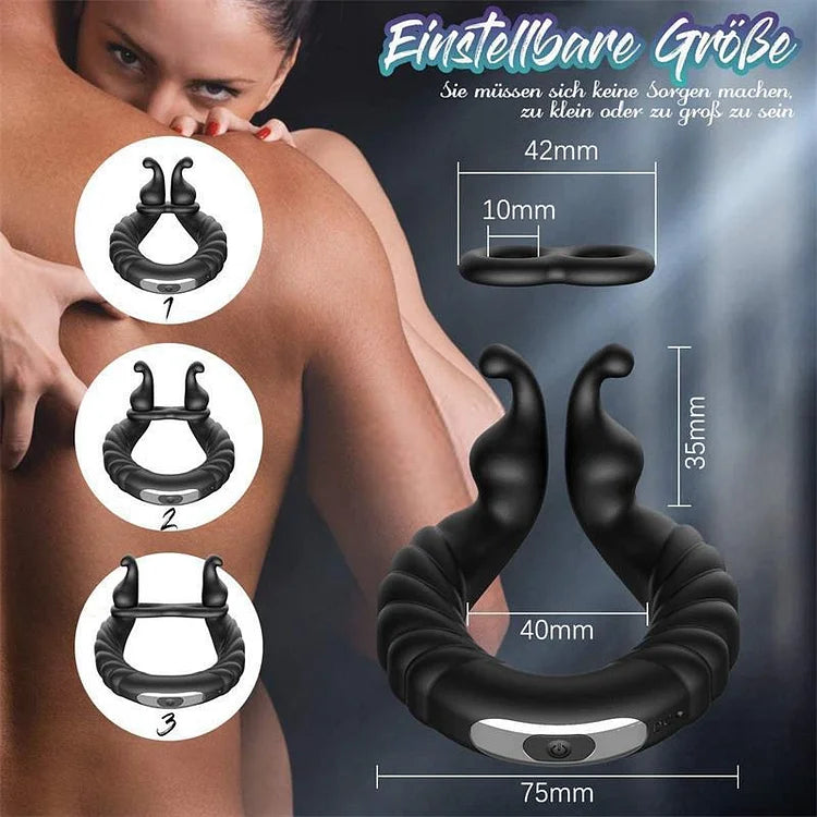 Hare Buddy-Separable Rabbit Rocker 10 Vibrating  Dual Cock Ring for Couple Play