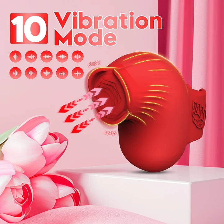 Rose Toy Finger Wearable Vibrator for Women patting Egg Clitoris Stimulator Adults Goods Sucking