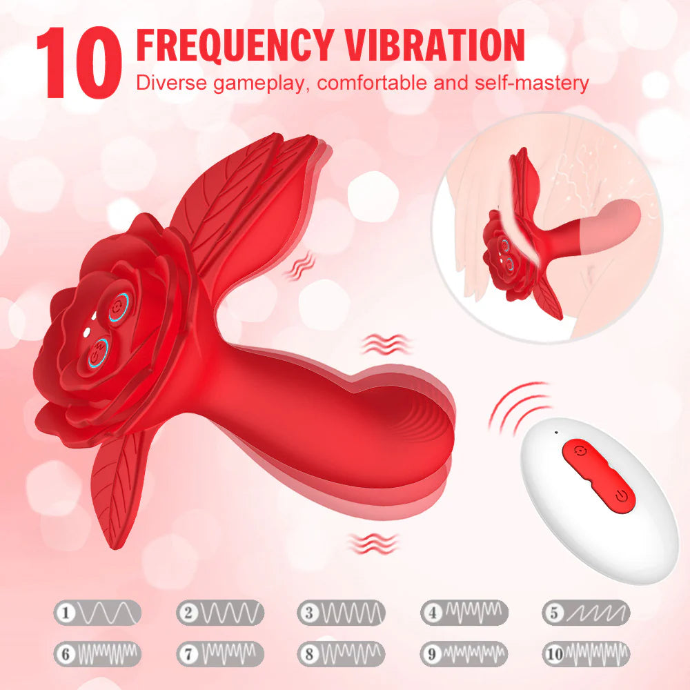 Rose Toy Wearable Panty Vibrator 4 Twist and 10 Vibration Modes with A Rose Toy Wearable Panty Vibrator 4 Twist and 10 Vibration Modes with A