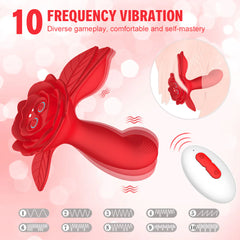 Rose Toy Wearable Panty Vibrator 4 Twist and 10 Vibration Modes with App and Remote Butterfly Vibrator