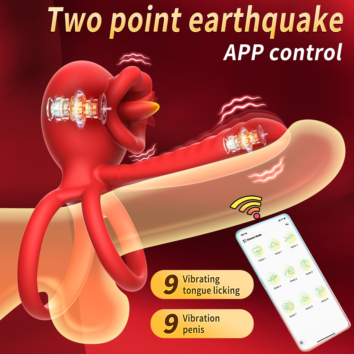 Cock Ring Penis Ring Vibrator Two Point Earthquake 9 vibrating tongue Cock Ring Penis Ring Vibrator Two Point Earthquake 9 vibrating tongue